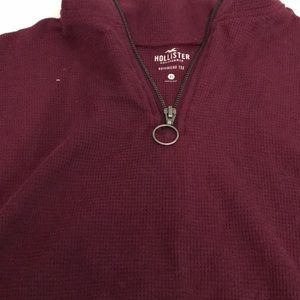 A waffle knit quarter zip